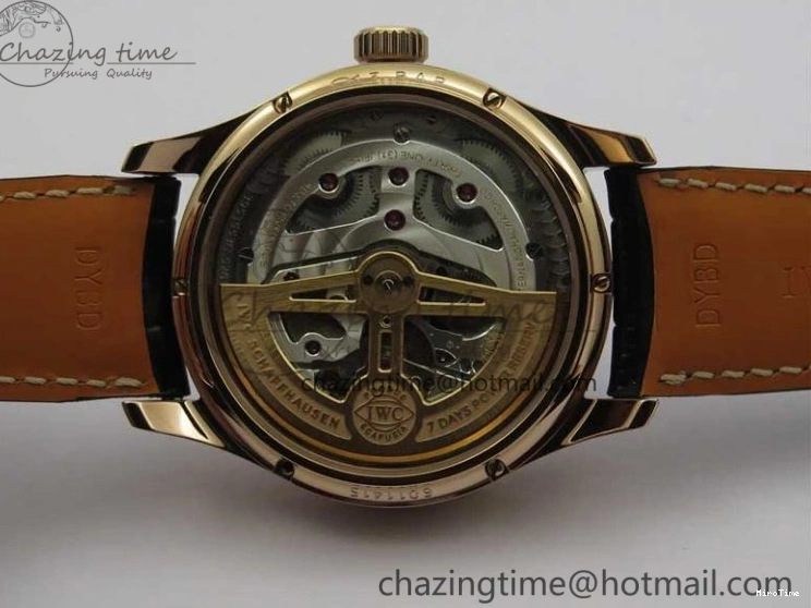 MIROTIME 0427 Elegant Portugieser Perpetual Calendar IW503302 RG V9F 1:1 Best Edition Gray Dial on Black Leather Strap A 7096